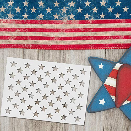 50 Stars Painting Stencil,American Flag Template,Reusable Mylar Star Template for Painting on Wood Paper Fabric Airbrush Walls Art DIY