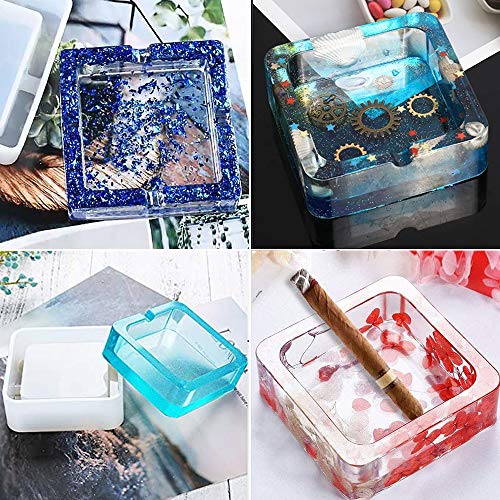 2 Packs Square Ashtray Molds for Resin Casting Silicone Molds for Ashtrays DIY Resin Art Molds for Epoxy Resin