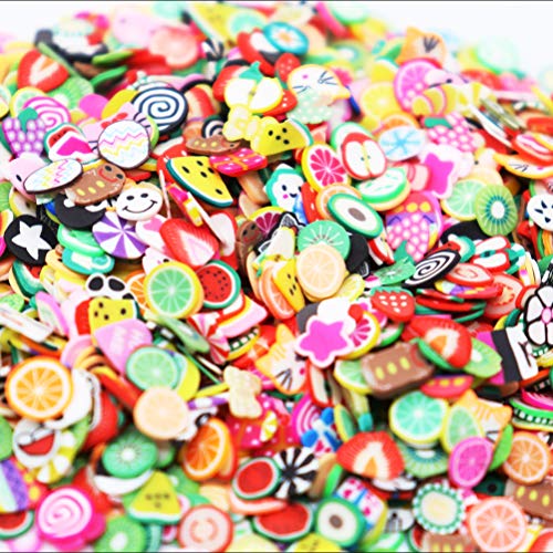 TCOTBE 2000 Pcs Fruit Polymer Slices,Fruit Slime Supplies Charms Slime Acessories Slime Add ins Polymer Clay DIY Nail Art,Charms Slime Making Kit Decoration Arts Crafts