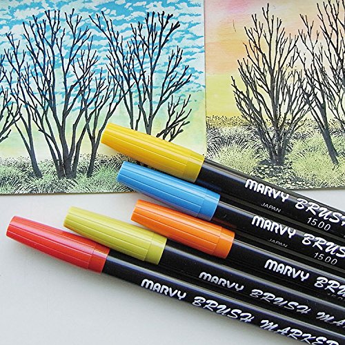 Marvy Uchida 1500 Brush Markers Black