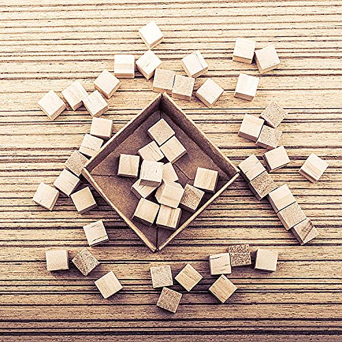 William Craft 130pcs 1 inch Natural Solid Cube Wooden Unfinished Craft Wood Blocks Wood Cubes for DIY Craft Gifts (130pcs)