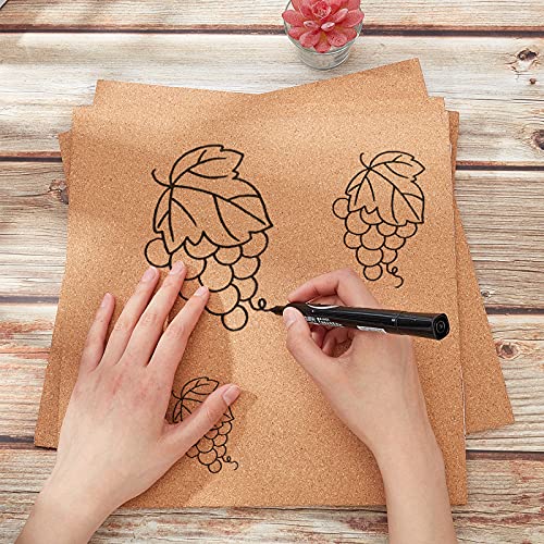 BENECREAT 12 Pack Self-Adhesive Cork Sheets(1mm thick) Cork Tiles Cork Mat 12x12 Inch with Adhesive Back for Wall Decoration, Party and DIY Crafts