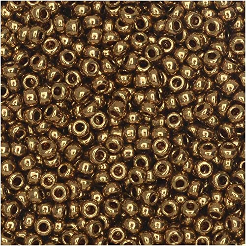 Miyuki Round Rocaille Seed Beads Size 11/0 8.5g Metallic Light Bronze