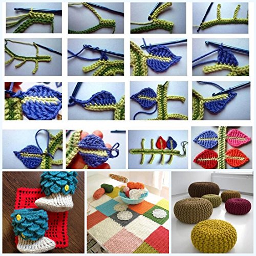 ELINKA Crochet Hooks Mixed Aluminum Handle Knitting Knit Needles Sewing Tools Full Set Knit Gauge Scissors Stitch Holders Weave Yarn Set of 101pcs