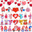 Junkin 26 Pcs Valentine's Day Diamond Painting Keychains Love Heart Diamond Art Ornaments Key Chain 5D Resin DIY Gnomes Rhinestone Gem Art Pendant Ornament for Valentine's Day (Heart Style)