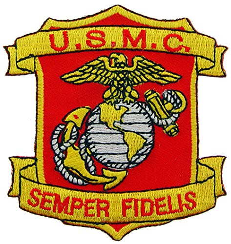 Officially Licensed United States Marine Corps USMC Semper Fidelis Patch, with Iron-On Adhesive