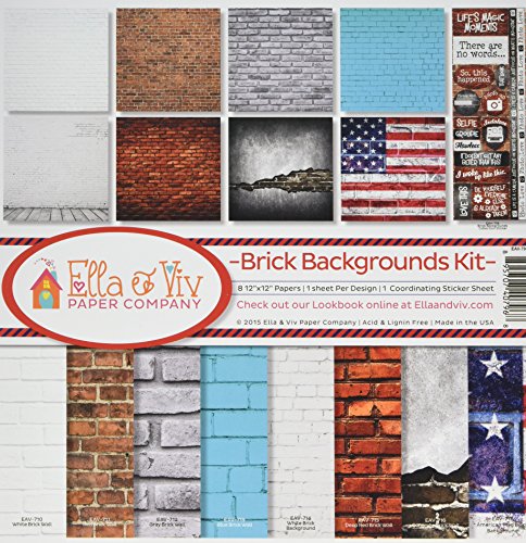 Reminisce EAV-796 Brick Backgrounds Scrapbook Collection Kit , Gray