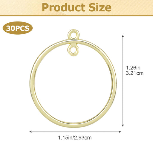 ANCIRS 30 Pack 14K Gold Plated Round Earring Hoops, Alloy Beading Stud Earrings Backs Pendant Charm Hooks Jewelry Findings for Women & Girls DIY Jewelry Making