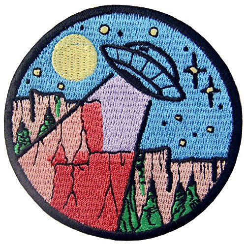 UFO in The Wild Explore Outdoor Patch Embroidered Applique Iron On Sew On Emblem