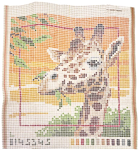 Vervaco Cross Stitch Embroidery Kits Pillow Front for Self-Embroidery with Embroidery Pattern on 100% Cotton and Embroidery Thread, 15,75 x 15,75 Inches - 40 x 40 cm, Giraffe