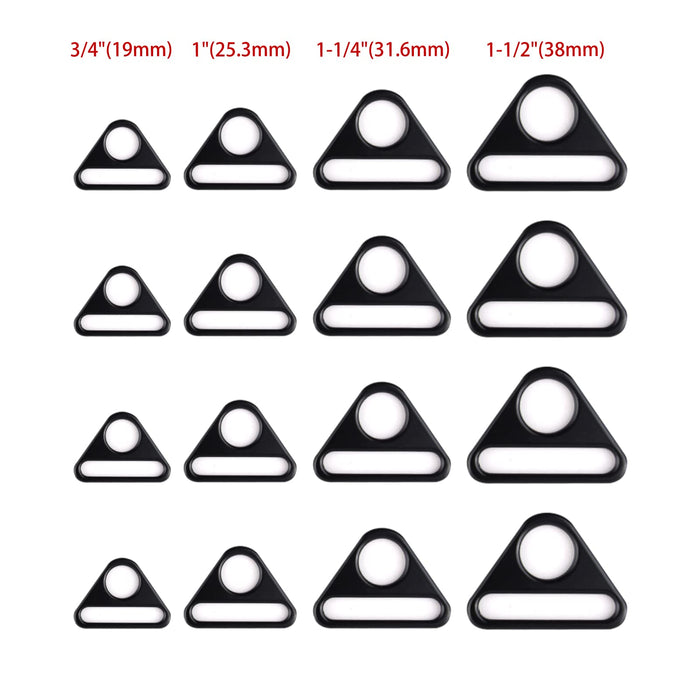 TiSuit 12Pcs 1" Triangle Buckle Adjuster D Ring for Strap purse bag hardware accessories