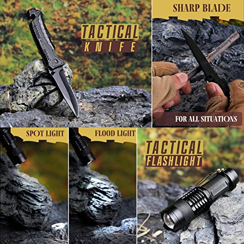 Gifts for Men Husband Dad, Survival Gear and Equipment 14 in 1, Survival Kit, Christmas Stocking Stuffers Birthday Gift Ideas for Him Boyfriend Teenage Boy, Camping Hunting Fishing Accessories