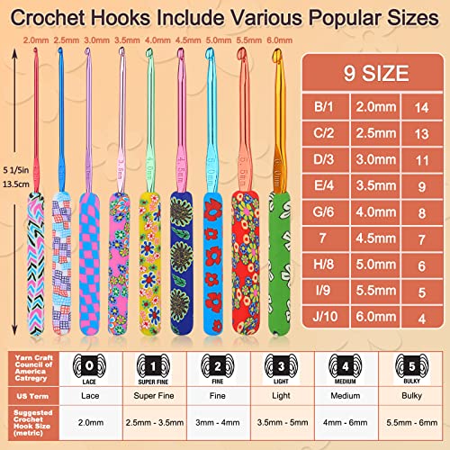 Coopay Warm Crochet Hooks for Grandmother, Art Aluminum Soft Grip Crochet Needles for Crocheting, Knitting Hook for Crochet Yarn Craft - Premium Knitting & Crochet Supplies