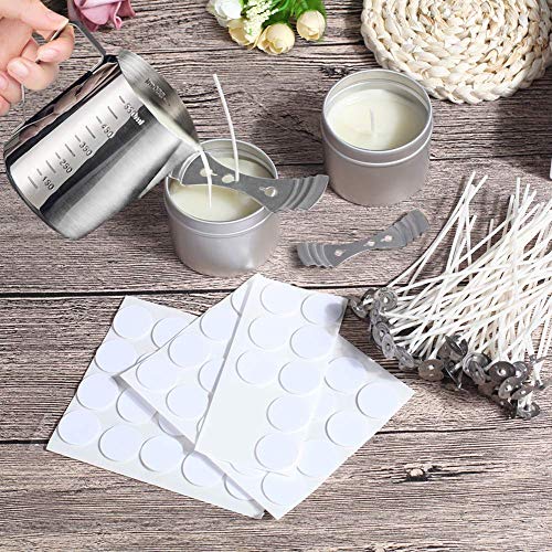 Candle Making Kit, Soy Wax DIY Candle Craft Tools Including Candle Make Pouring Pot, Candle Wicks, Wicks Sticker, 3-Hole Candle Wicks Holder, Natural Soy Wax and Spoon