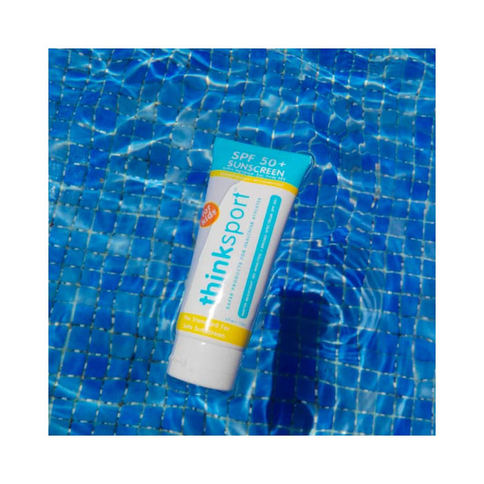 Thinksport Kids SPF 50+ Mineral Sunscreen – Safe, Natural Sunblock for Children - Water Resistant Sun Cream – Broad Spectrum UVA/UVB Sun Protection – Vegan, Reef Friendly Sun Lotion, 6oz