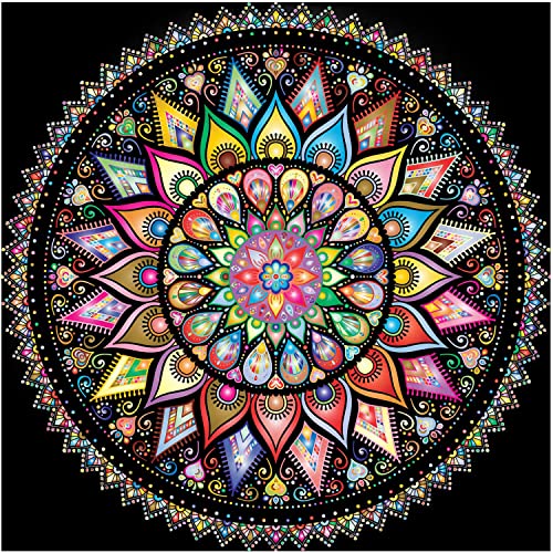 AIRDEA Mandala Diamond Art Kits for Adults Kids Round Full 5D DIY Mandala Special Shaped Diamond Painting Kits Painting by Diamond Art Kits Mandala Picture Art for Home Wall Art Decor 13.8x13.8 inch