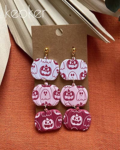 KEOKER Halloween Silk Screen for Polymer Clay, 6 PCS Fall Silk Screen Stencils for Polymer Clay on Clay & Other Jewelry Clay Earrings Decoration, Each 6" X 3.8" (6PC Halloween)
