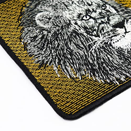 Lion Patch Exotic Animals Embroidery Lion Head Wildlife Iron-on | Embroidered Artwork Zodiac Lion Gift | Species Protection Badge Protection Nature Lovers Iron-on Embroidery | 2.75 x 2.75 inches