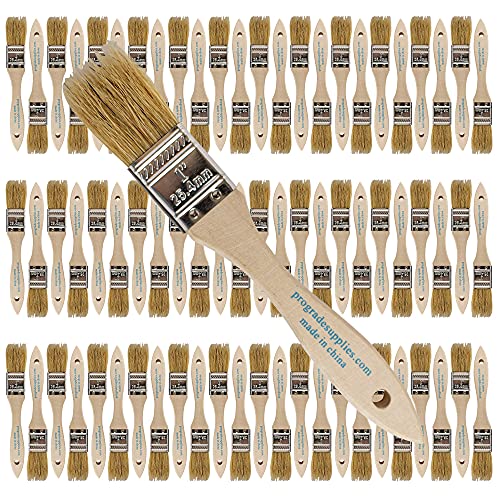 Pro Grade Chip Paint Brushes - 96-Pack - 1" Chip Brushes for Paints, Stains, Varnishes, Glues, & Gesso - Home Improvement - Interior & Exterior Use