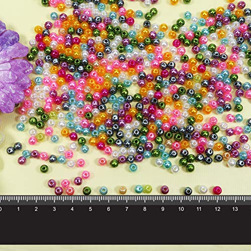 TOAOB 1100pcs Pearl Beads for Jewelry Making 5mm Plastic Pearl Beads Multi Color Loose Round Faux Pearl Beads with Holes for DIY Craft Necklaces Bracelets Jewelry Making