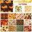 30Pcs Thanksgiving Fabric Assorted Fabric Fall Fabric Bundles Pumpkin Turkey Maple Fabric Plaid Quilting Fabric 10 x 10 Inch Thanksgiving Fabric Square Sheet for DIY Craft Quilting Sewing