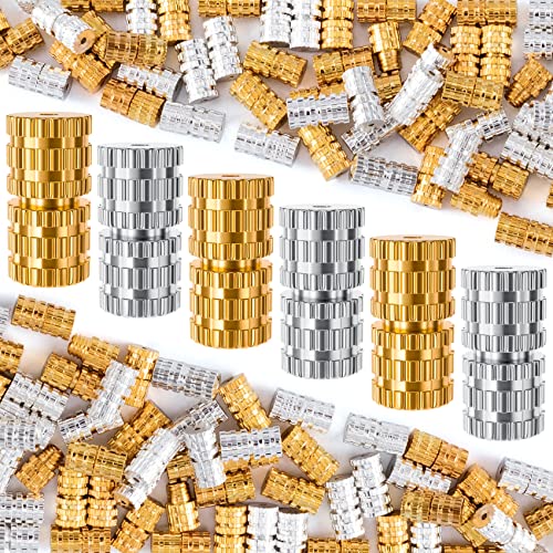 PAGOW 150Pcs Clasps for Waist Beads, Barrel Clasps for Jewelry Making, Screw Connector Twist End Tip Caps DIY Jewelry Making Necklaces Clasp Bracelet