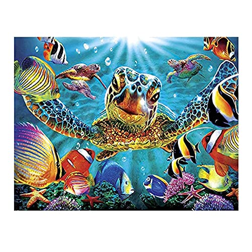 Kimily Turtle DIY Paint by Numbers for Adults Kids Sea Turtles Paint by Numbers DIY Painting Ocean Animals Acrylic Paint by Numbers Painting Kit Home Wall Living Room Bedroom Decor Green Sea Turtle