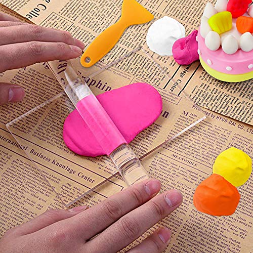 Acrylic Clay Roller with Acrylic Sheet Backing Board Assisted Shovel Rubber Clay Tools/Moulds Acrylic Ultra-Light Clay Hand-Made DIY Tool Materials