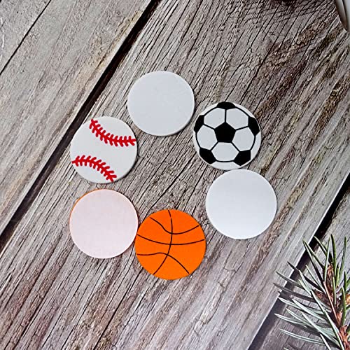 Honbay 90PCS Foam Sports Balls Stickers Self Adhesive Basketball Baseball Soccer Stickers Decals for Ball Themed Party Decorations Scrapbooking (3 Style)