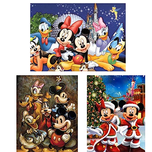 3 Pack 5D Diamond Painting by Numbers Kits for Adults or Beginner,Miky Full Drill Rhinestone Embroidery Cross Stitch Arts Crafts Painting by Numbers for Kids Beginner Home Wall Decor,DIY Gift,16"X12"