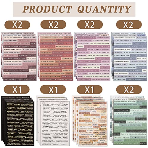 42 Sheets Scrapbook Stickers Small Talk Word Stickers Quote Stickers for Journaling Vintage Gold Foil Stickers Scrapbooking Supplies Phrases Stickers for Card Making Junk Journaling for DIY Craft