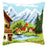 Vervaco Cross Stitch Embroidery Kits Pillow Front for Self-Embroidery with Embroidery Pattern on 100% Cotton and Embroidery Thread, 15,75 x 15,75 Inches - 40 x 40 cm, Alpine Village