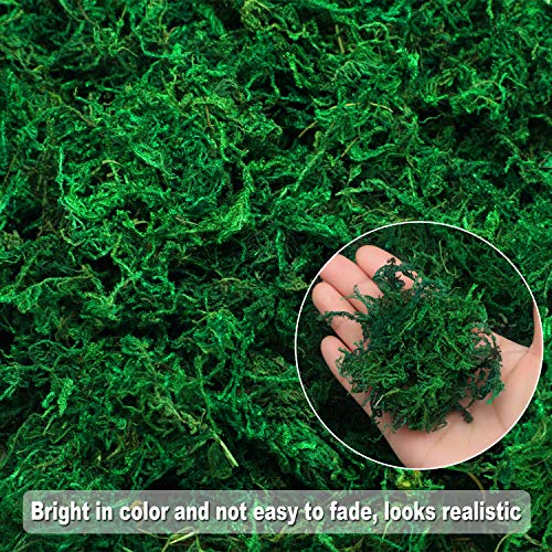 WILLBOND Artificial Moss Green Dried Moss Decorative Fake Bulk Moss for Flower Plant Garden Lawn Crafts Wedding Decoration