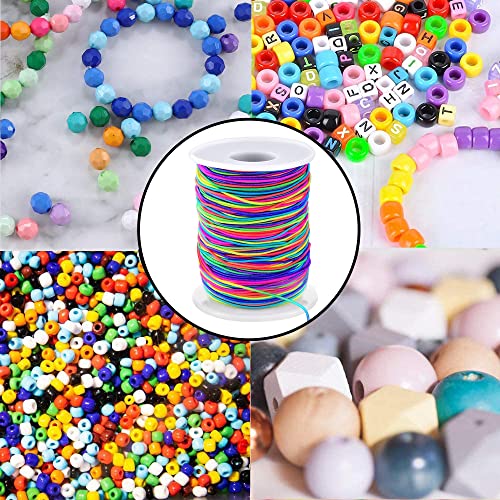 1mm Stretchy Bracelet String, Sturdy Rainbow Elastic String Elastic Cord for Jewelry Making, Necklaces, Beading and Crafts