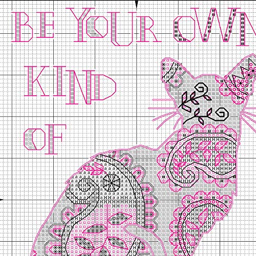 Dimensions 'Be Your Own Kind of Beautiful' Paisley Cat Counted Cross Stitch Kit, 14 Count Ivory Aida Cloth, 5'' x 7''