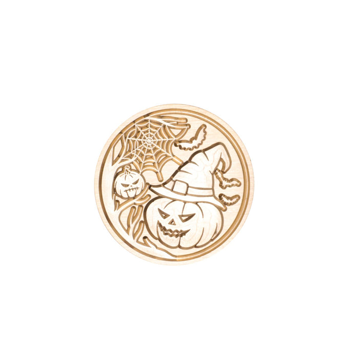 SWANGSA Pumpkin and Spider Web Wax Seal Stamp, Vintage Halloween Wood Stamp Removable Brass Head Sealing Stamp, Great for Decorating Party Invitations Envelopes Gift Packing (Pumpkin and Spider Web)