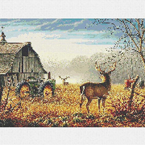 5D Diamond Painting Kits for Adults Kids, DIY Round Deer Full Drill Rhinestone Art Craft for Home Wall Decorr 15.7 X 11.8 Inch by Cenda