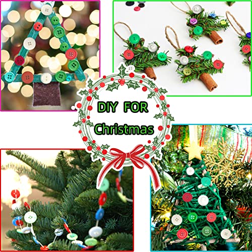 NiidodKatzi 600-700 pcs Round Resin Christmas Buttons Assorted Buttons 2 and 4 Holes Round Craft for Christmas Party Decorations Sewing DIY Crafts Manual Button Painting, DIY Handmade Ornament