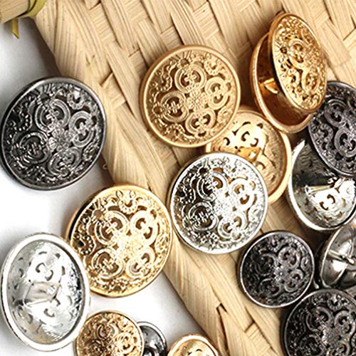 MILISTEN 30pcs Round Metal Hollow Out Button Coat Buttons Flat Buttons Jacket Button Trousers Buttons Sewing Buttons Silver 20mm