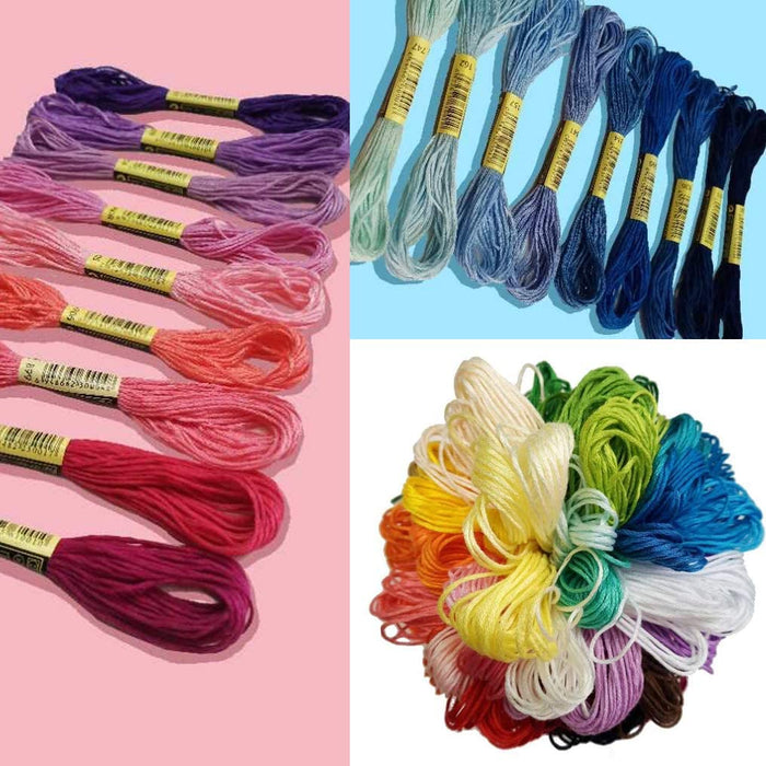 Cldamecy 50 Skeins Embroidery Thread,Rainbow Color Embroidery Floss for Cross Stitch,Sewing and DIY Art Craft,Friendship Bracelets String,with 10 PCS Floss Bobbins