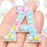 Jongdari Self Adhesive Pearl Glitter Rhinestone Letter Patches, 26Pcs Pearl Letter Stickers Iron on Letters for Clothing Crafts Bags Hats DIY Decors, A-Z Rhinestone Alphabet Letter Stickers (Macaron)
