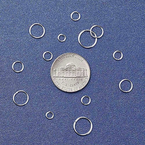 Pandahall Mixed Size 4-10mm Iron Open Jump Rings Silver Plated Unsoldered Round Ring Connectors for Chainmail Jewelry Bracelet Necklace Making