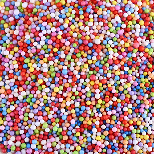 CCINEE 16 Grams 3-5mm Colorful Foam Beads 6-8mm Assorted Size Styrofoam Beads Balls for Kids DIY Slime Making and Party Decoration 30000pcs