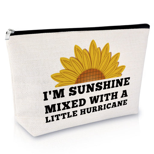 Sunflower Lover Gift for Women Girls Makeup Bag Inspirational Gifts for Daughter Cosmetic Bag Motivational Gift for Women Sunflower Themed Gift Birthday Christmas Gift Travel Cosmetic Pouch