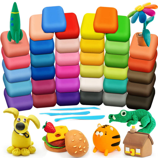 Magic Clay - Air Dry Clay 36 Colors, Modeling Clay for Kids with Tools, Soft & Ultra Light, Toys Gifts for Age 3 4 5 6 7 8+ Years Old Boys Girls Kids