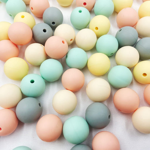 Silicone Round Beads 15mm 50pc Loose Beads for DIY Jewelry Necklace and Bracelets Making Accessories