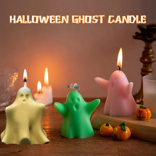 2 Pcs Ghost Candle Mold Halloween Resin Casting Silicone Mold for DIY Aromatherapy Candles Wax Plaster Polymer Clay Decoration