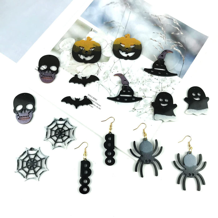 Xidmold 13pcs Halloween Earring Resin Molds, Silicone Pumpkin Ghost Bat Spider Jewelry Pendant Molds, Epoxy Resin Casting Mold for Halloween Earring, Jewelry Crafts, Keychain Pendant