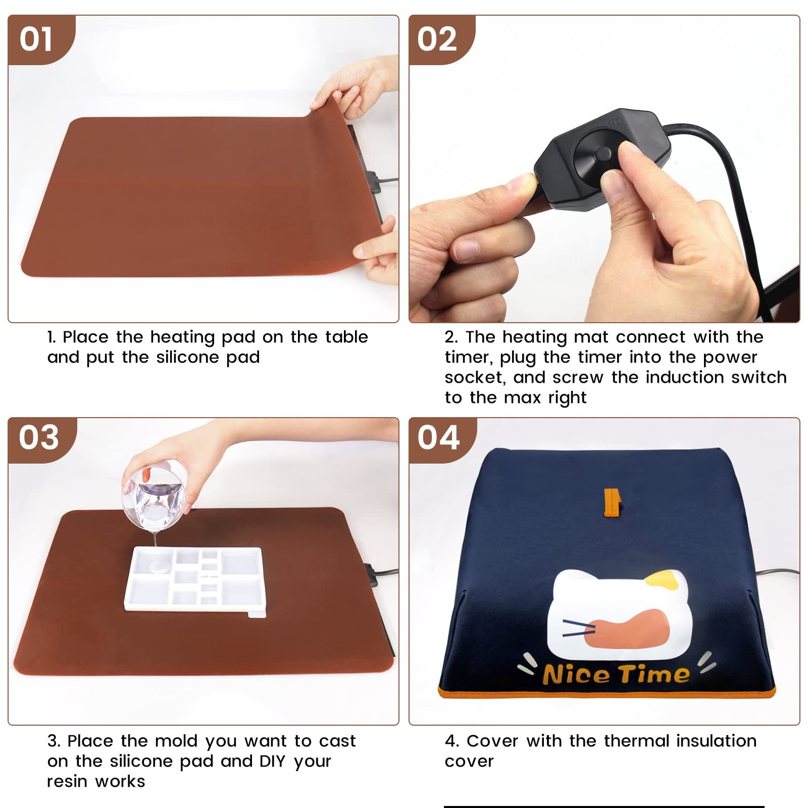  Resin Molds Heating Pad, Resin Curing Machine, Epoxy Resin  Dryer Mat with Timing Function Suitable for Keychain, Jewelry, Coaster  Silicone Mold, 1.5 Hour Quick Demold : Arts, Crafts & Sewing