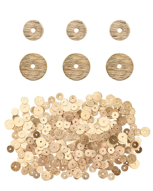 ABONDEVER 400 Pcs Gold Heishi Beads for Jewelry Making,6mm 8mm Brass Flat Disc Beads,Gold Spacer Beads for Bracelet Necklace Bohemian Jewelry Craft Making